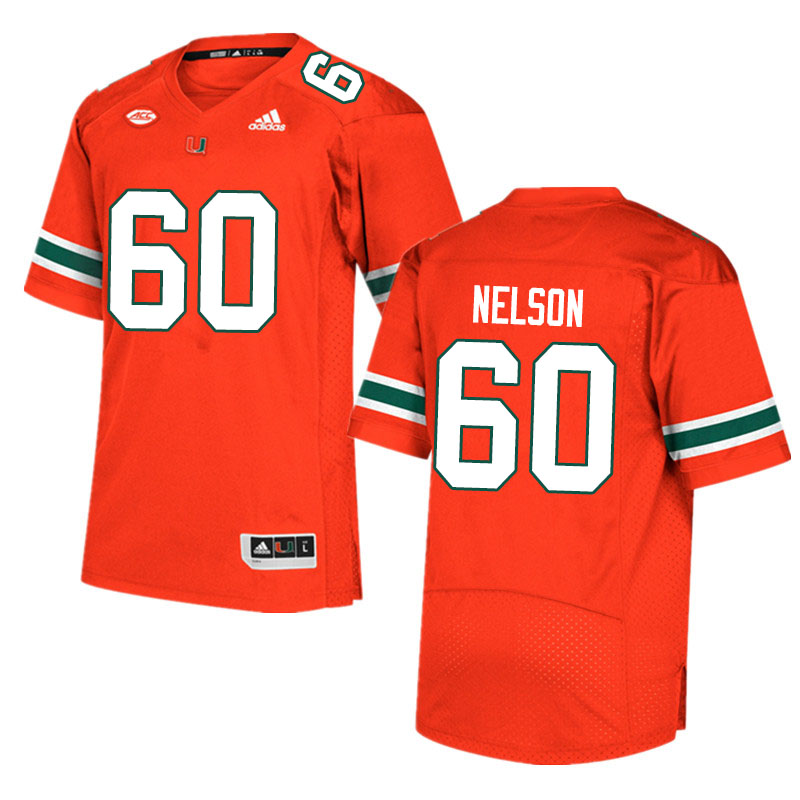 Adidas Miami Hurricanes #60 Zion Nelson College Football Jerseys Sale-Orange - Click Image to Close